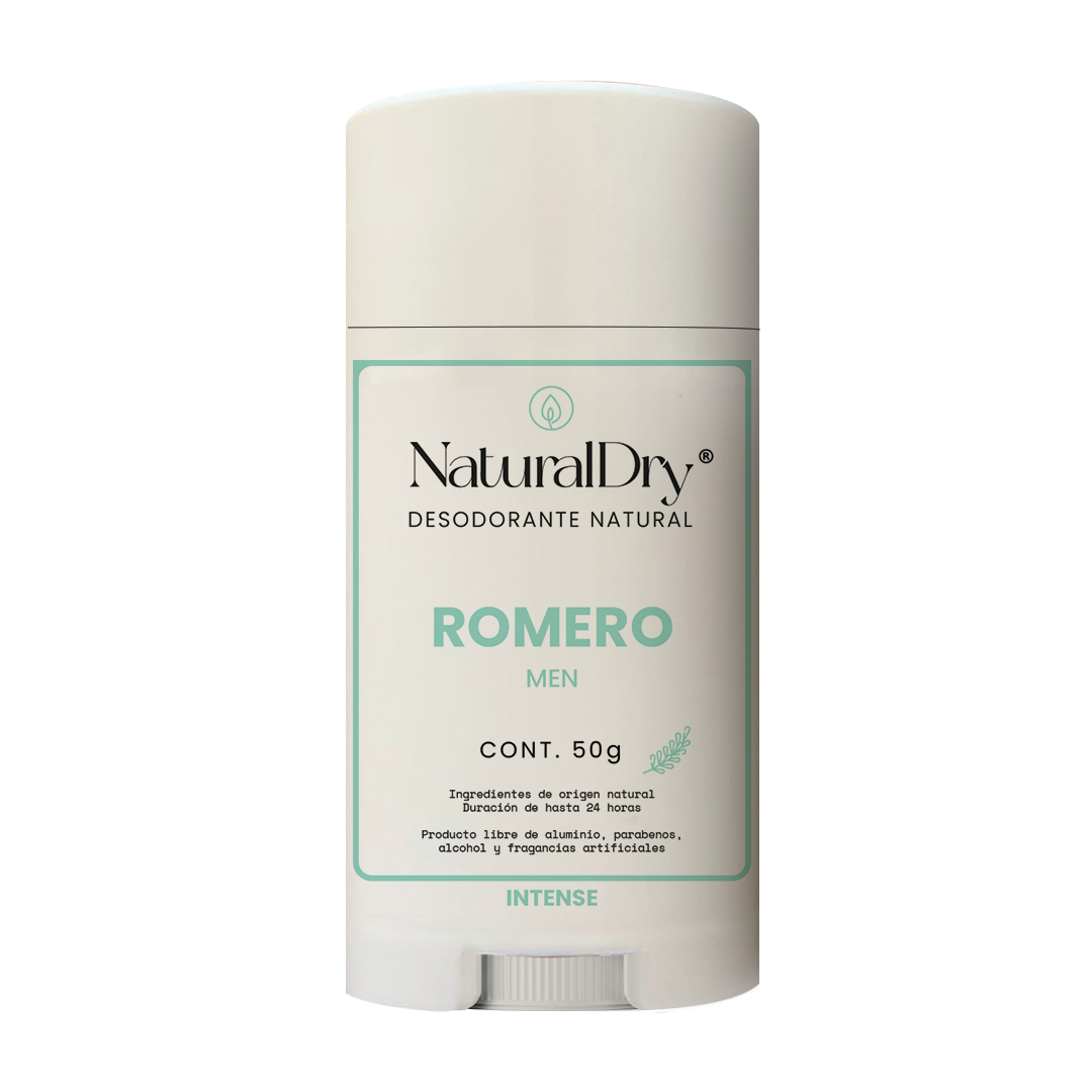 1 Desodorante natural MEN en barra - Aroma Romero con ALUMBRE