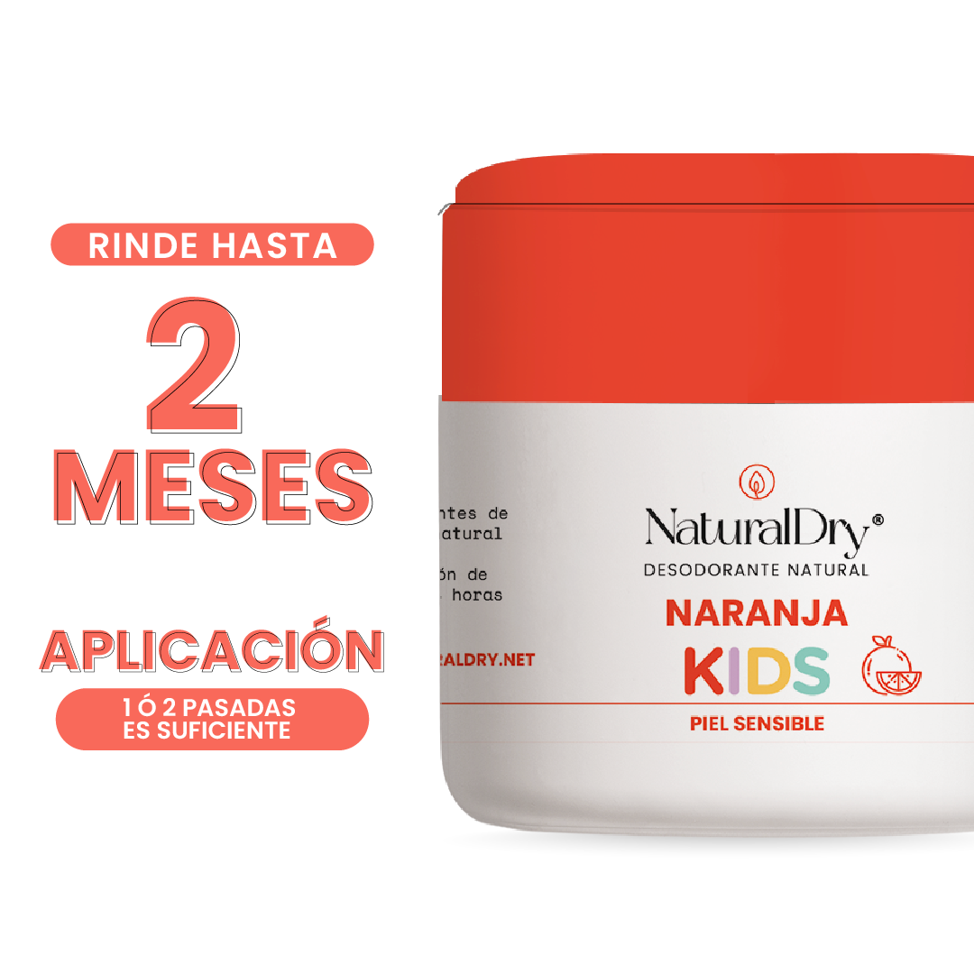 Desodorante natural en crema - kids - naranja -  SIN BICARBONATO de sodio