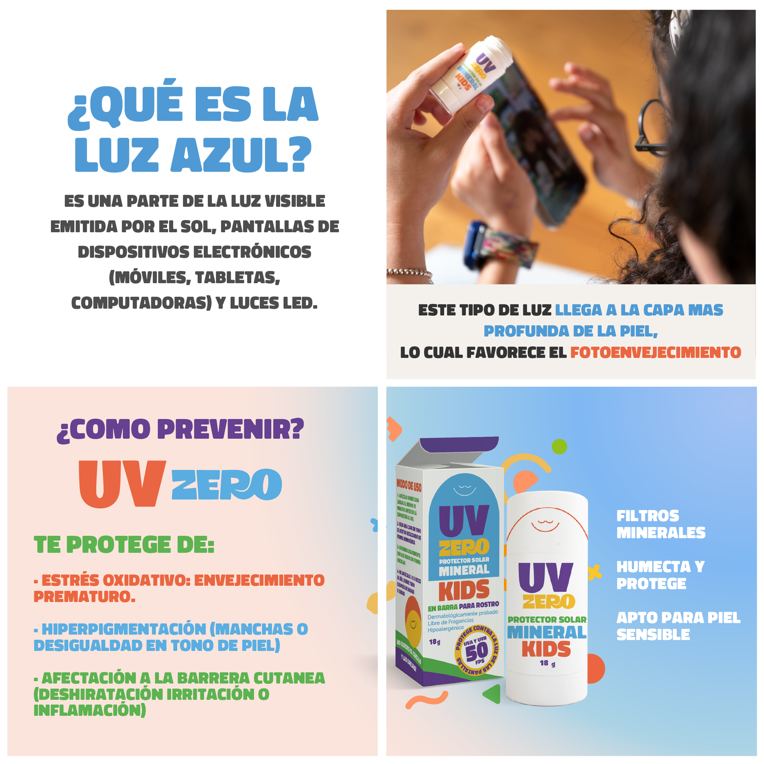 UV ZERO - Bloqueador Solar Mineral en Barra para Niños | FPS 50