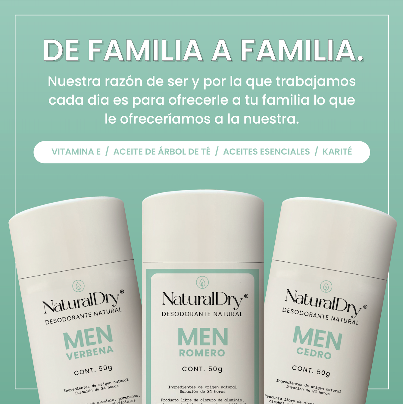 1 Desodorante natural MEN en crema - Aroma Romero con ALUMBRE