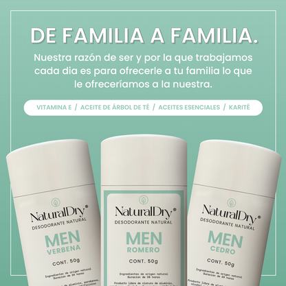 1 Desodorante natural MEN en crema - Aroma Romero con ALUMBRE
