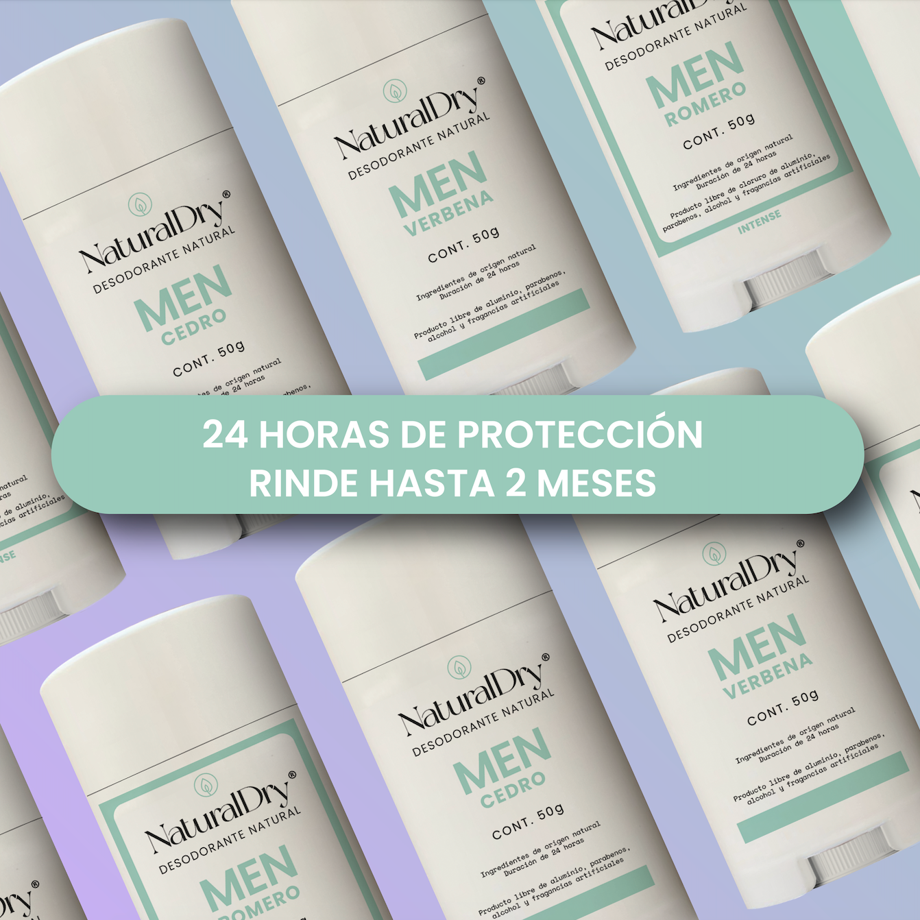 1 Desodorante natural MEN en crema - Aroma Romero con ALUMBRE