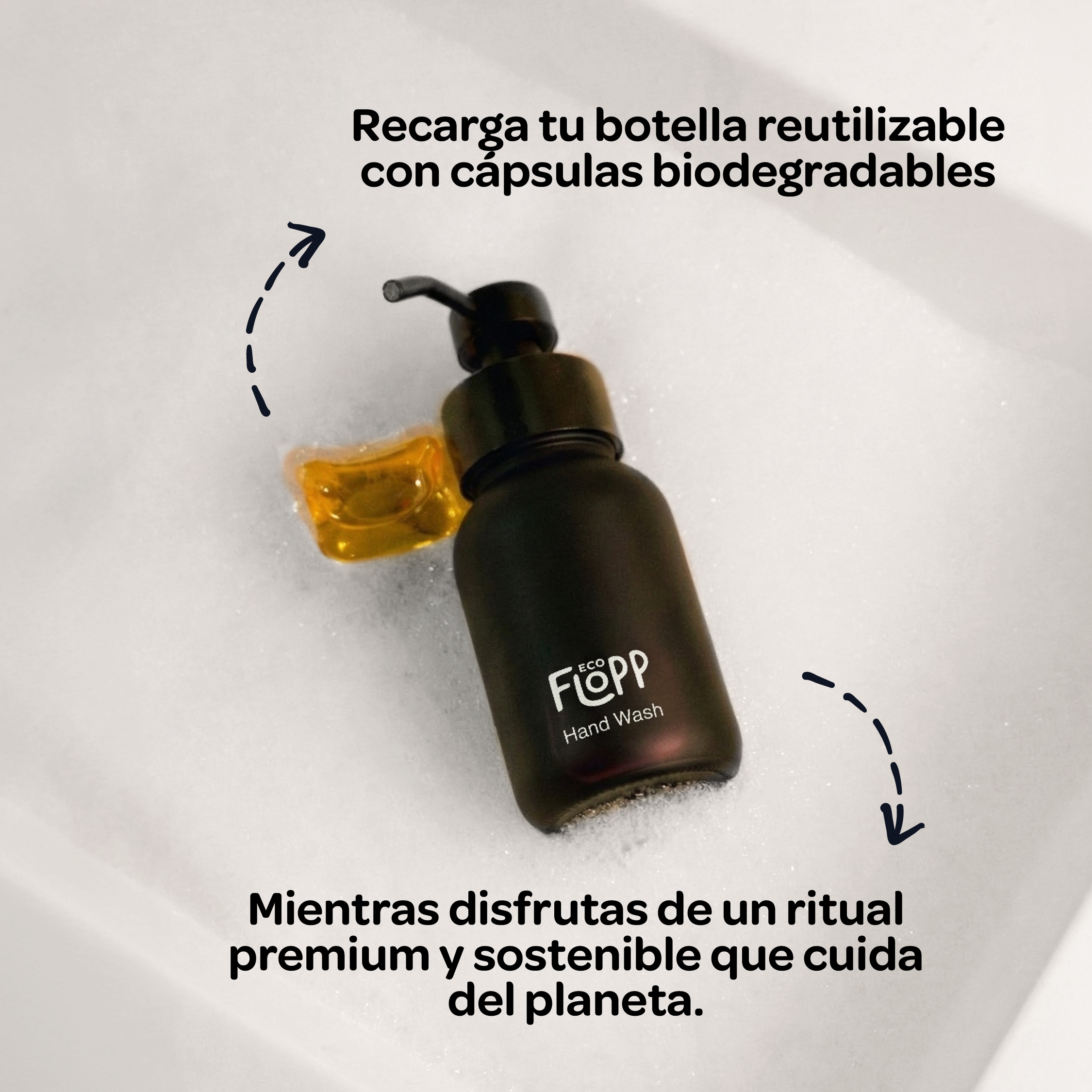 FLOPP jabon manos botella + dos capsulas bambú