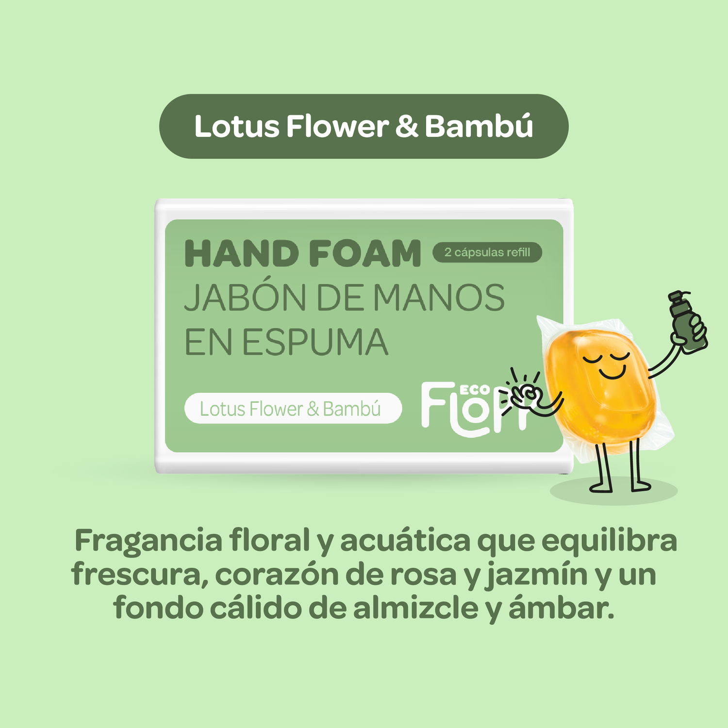 FLOPP jabon manos botella + dos capsulas bambú