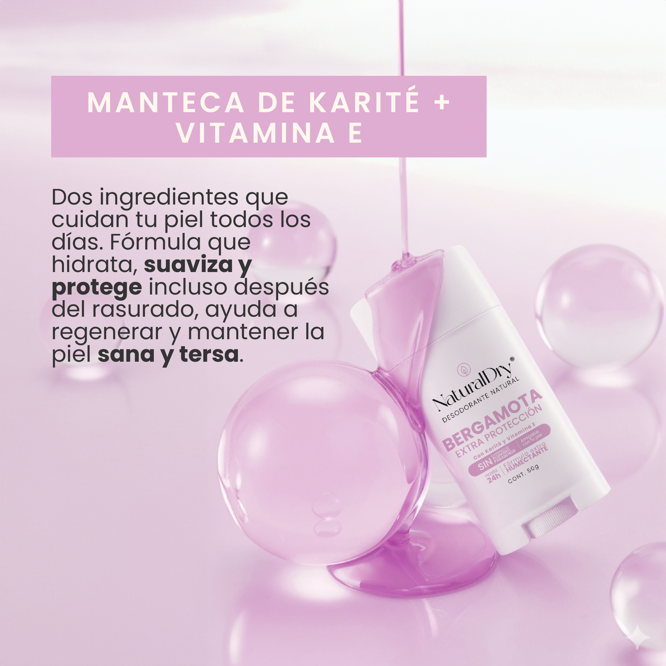 Desodorante natural MUJER INTENSE en barra - Aroma Bergamota con ALUMBRE