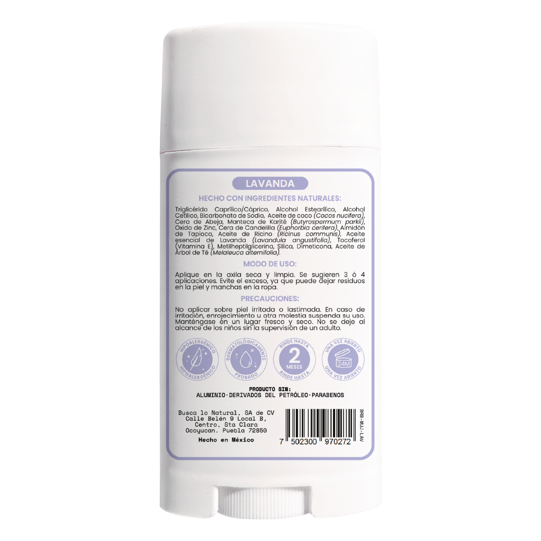 Desodorante natural en barra - mujer - lavanda