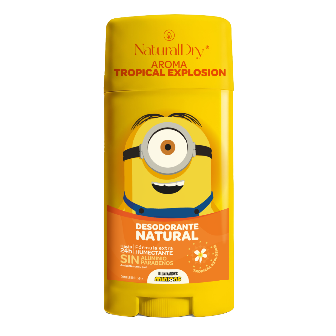 Desodorante natural corporal en barra Kids - Minions - Tropical explosion - piel sensible