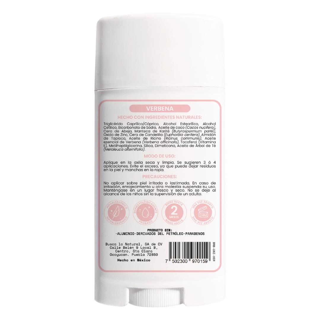 Desodorante natural en barra - unisex - verbena
